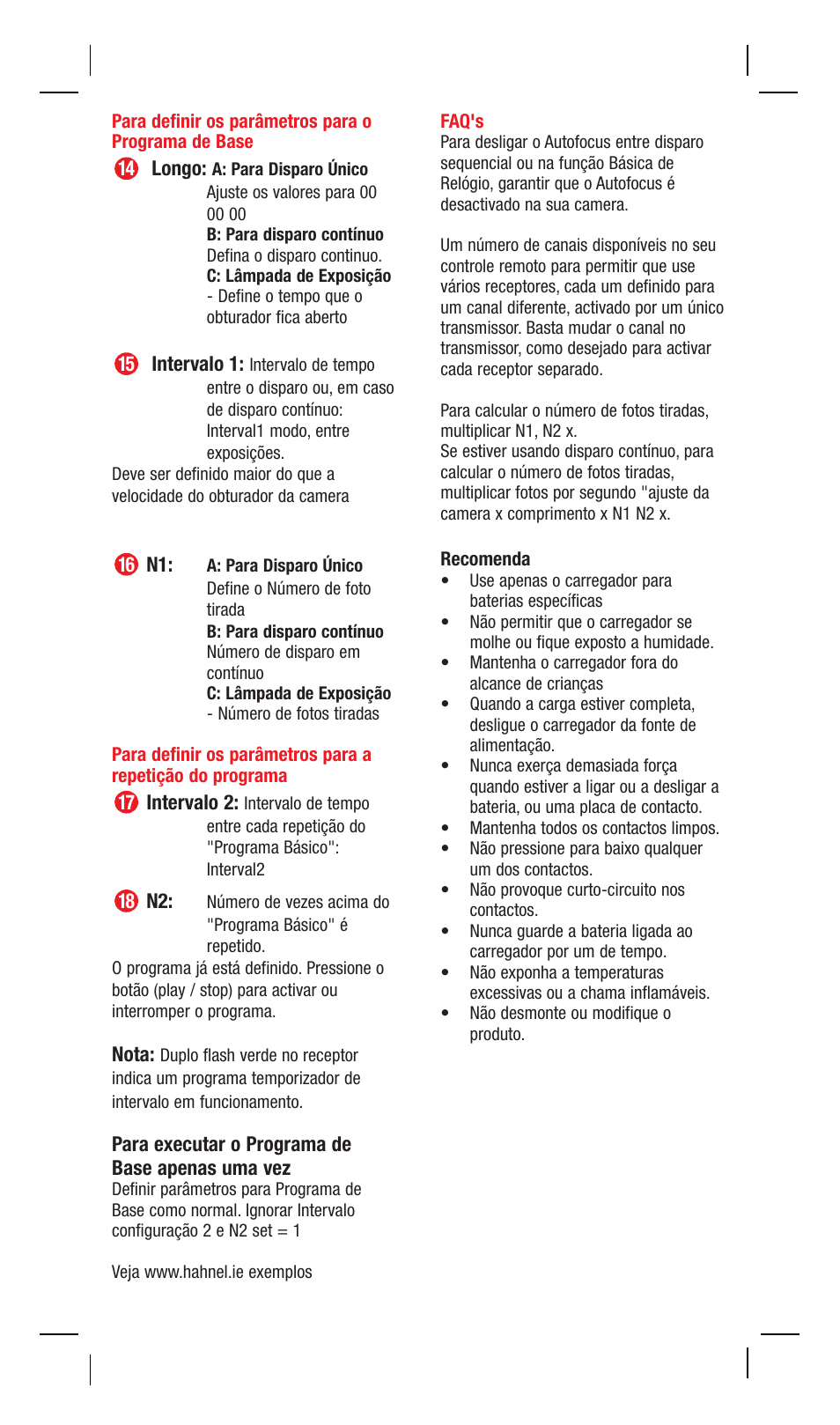 Hahnel Giga T Pro II Wireless Timer Remote User Manual | Page 18 / 42
