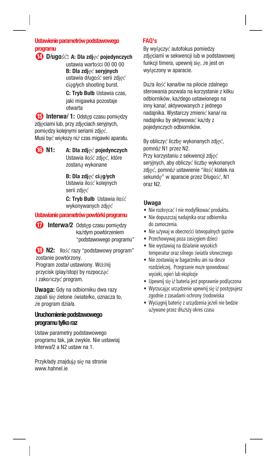 Hahnel Giga T Pro II Wireless Timer Remote User Manual | Page 24 / 42