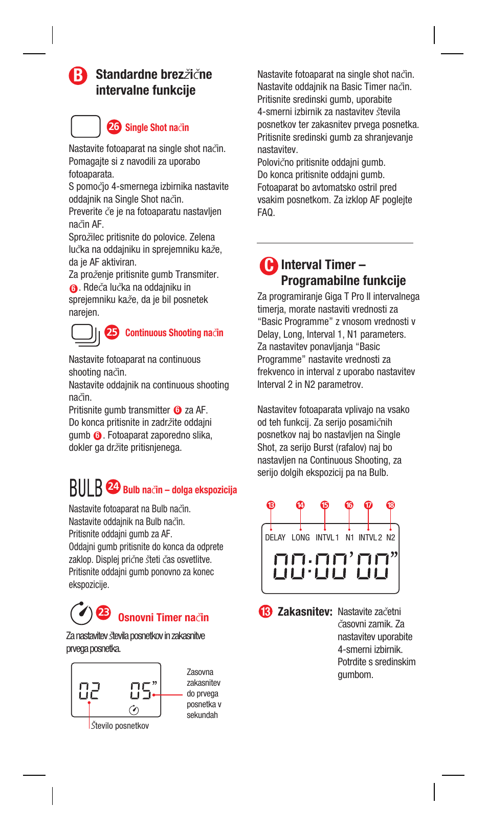 Interval timer – programabilne funkcije | Hahnel Giga T Pro II Wireless Timer Remote User Manual | Page 35 / 42