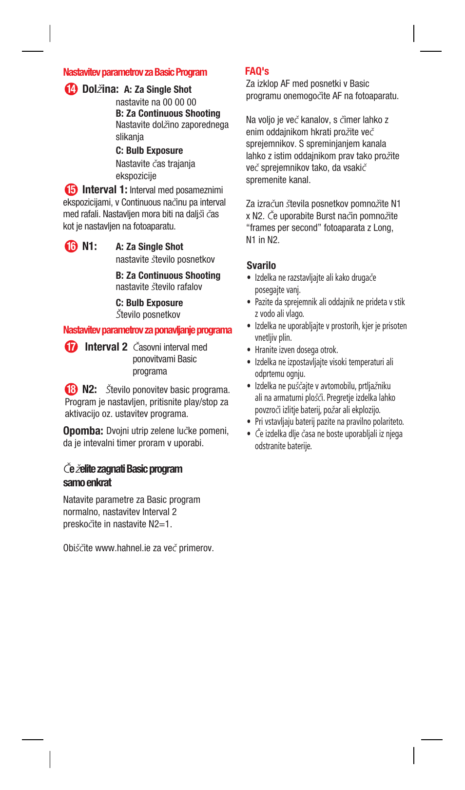 Hahnel Giga T Pro II Wireless Timer Remote User Manual | Page 36 / 42