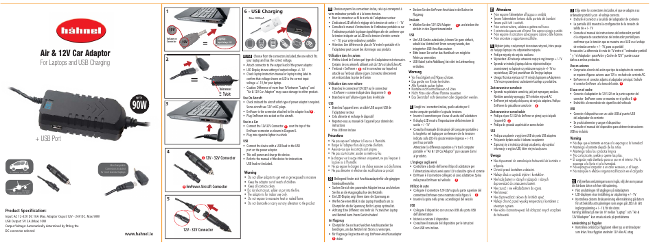 Hahnel Air & 12V Car Adaptor User Manual | 2 pages