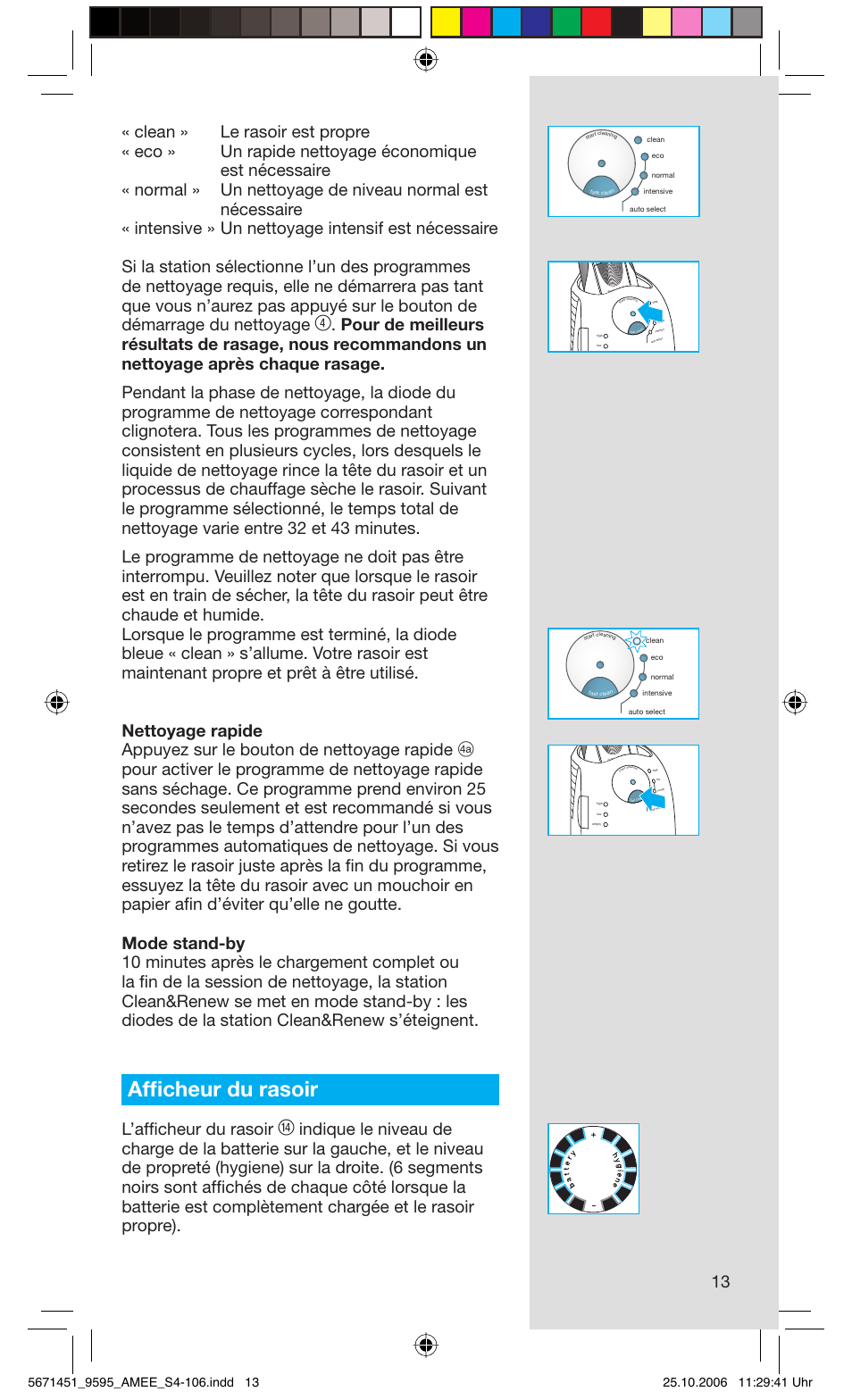 Affi cheur du rasoir, L’affi cheur du rasoir | Braun 5671 User Manual | Page 12 / 104