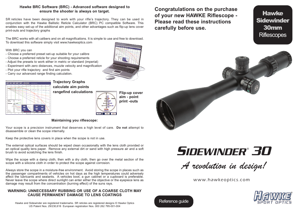 Hawke Optics Sidewinder 30 SF 8-32x56 User Manual | 4 pages