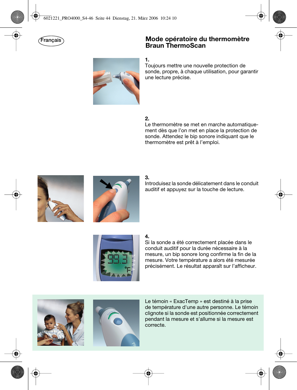 Braun ThermoScan PRO 4000 User Manual | Page 44 / 46