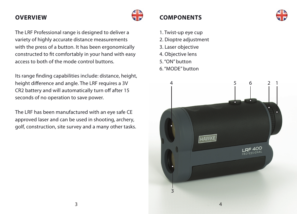 Hawke Optics LRF Pro 900 User Manual | Page 2 / 8