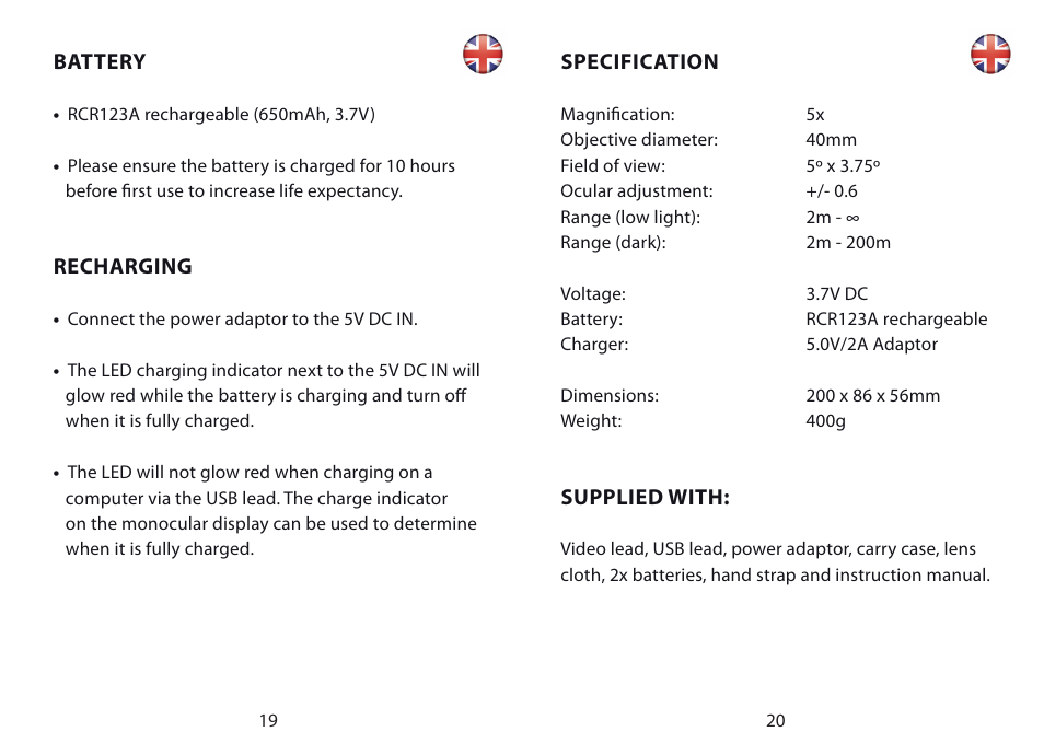 Hawke Optics Digital 5x User Manual | Page 11 / 12