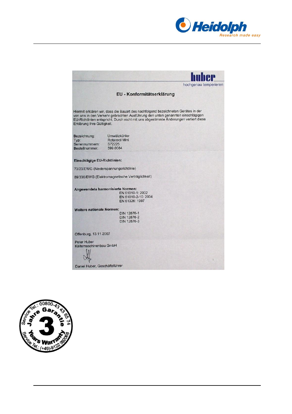Eu-konformitätserklärung, Garantieerklärung, 2 eu-konformitätserklärung | 3 garantieerklärung | Heidolph Rotacool Mini User Manual | Page 20 / 104