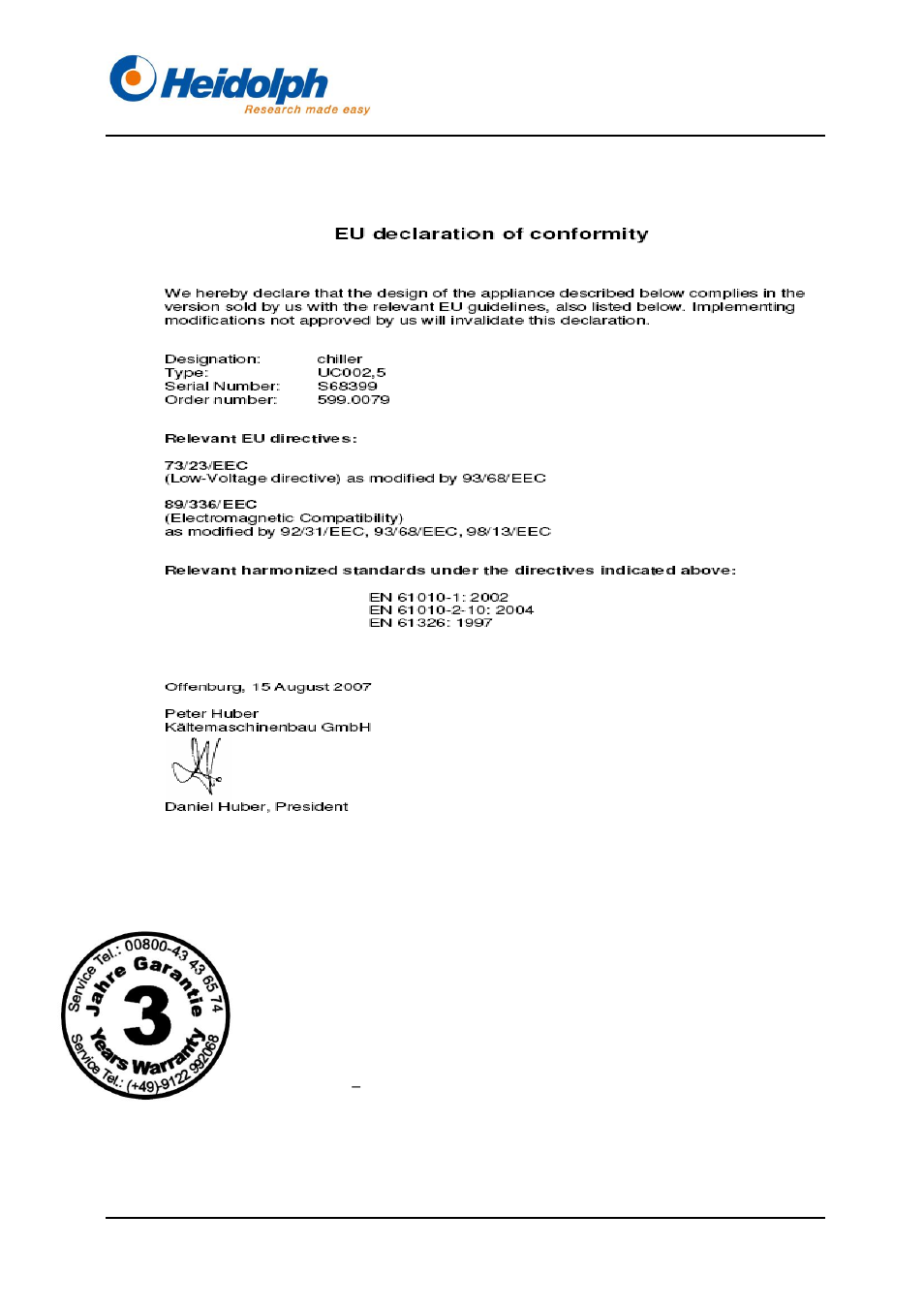 Italiano, Pàgina, Declaración de conformidad ue | Declaración de garantía, 2 declaración de conformidad ue, 3 declaración de garantía | Heidolph Rotacool Mini User Manual | Page 81 / 104