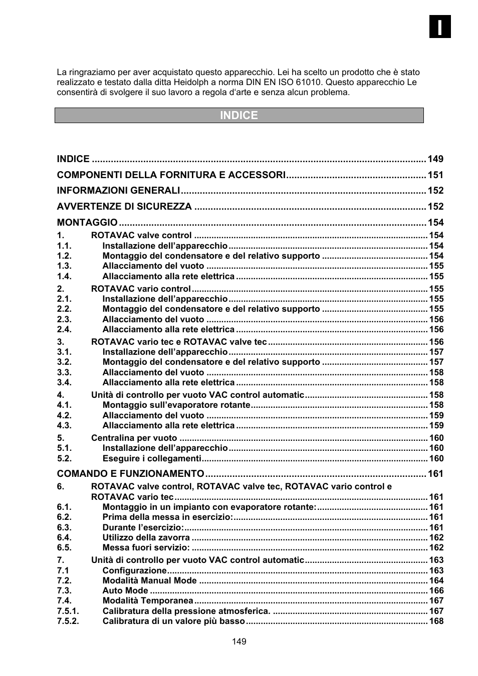 Indice | Heidolph Vacuum Switchbox User Manual | Page 149 / 188