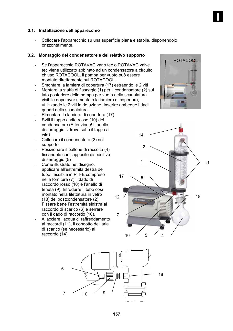 Installazione dell’apparecchio, Montaggio del condensatore e del relativo supporto | Heidolph Vacuum Switchbox User Manual | Page 157 / 188