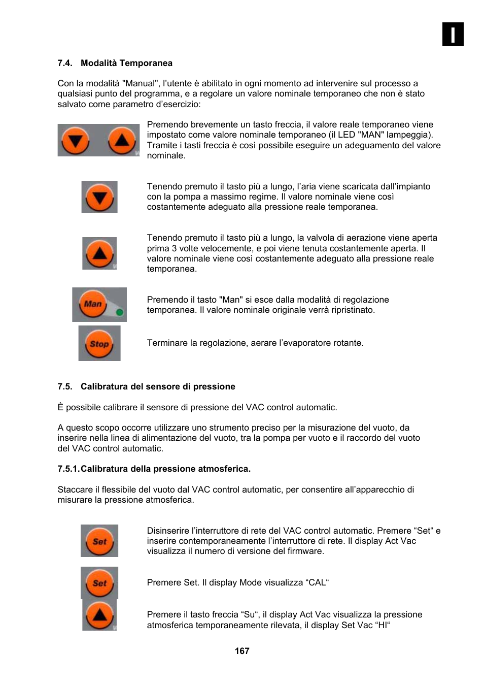 Modalità temporanea, Calibratura della pressione atmosferica | Heidolph Vacuum Switchbox User Manual | Page 167 / 188