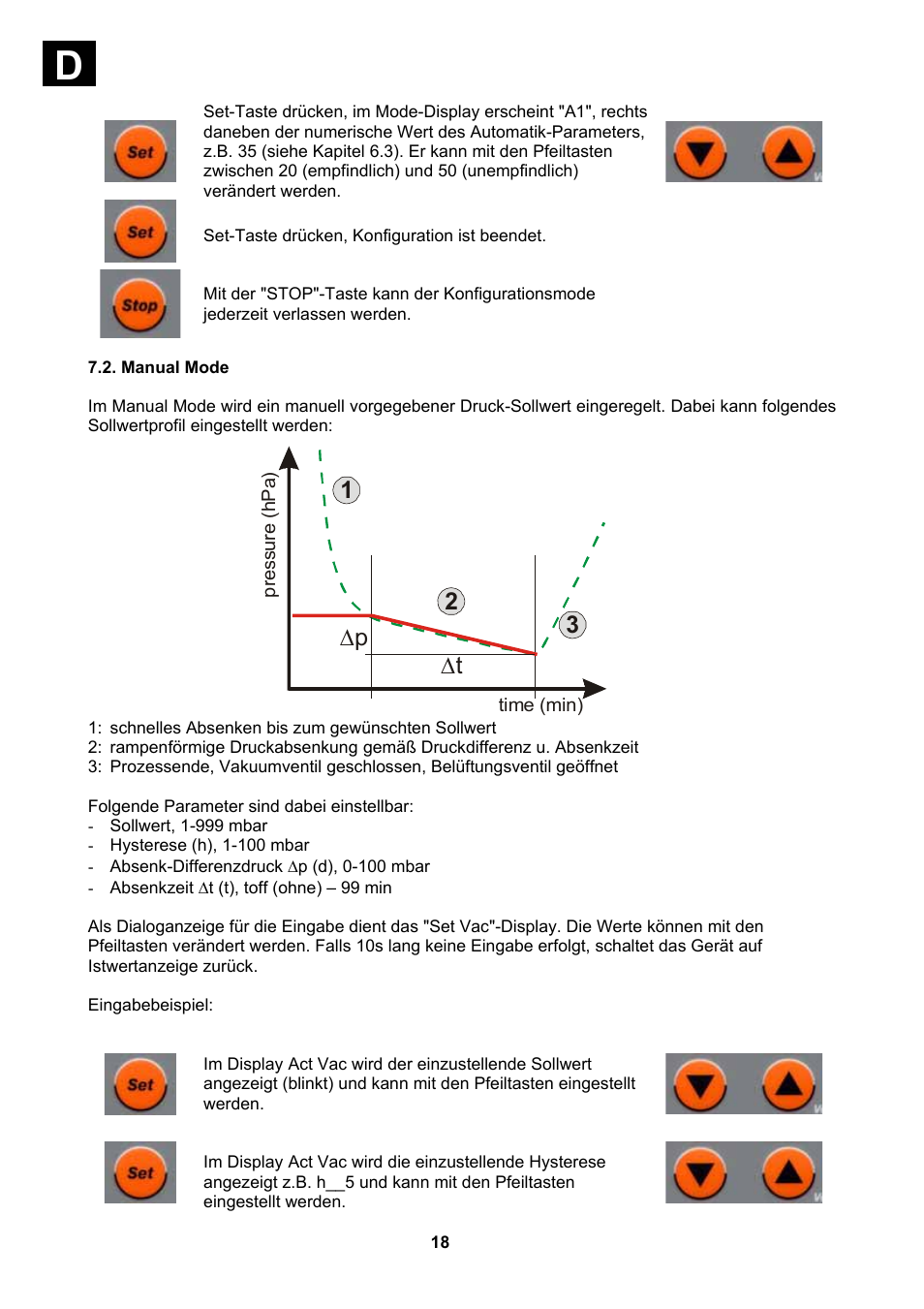 Manual mode, Δp δt 1 2 3 | Heidolph Vacuum Switchbox User Manual | Page 18 / 188