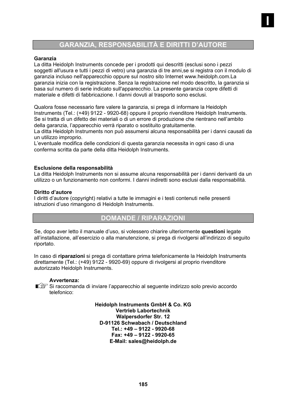 Heidolph Vacuum Switchbox User Manual | Page 185 / 188