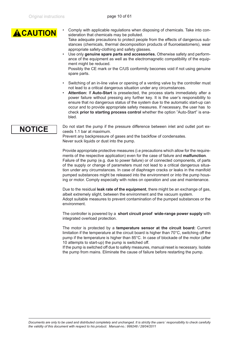 Notice | Heidolph ROTAVAC Vario pumping unit User Manual | Page 10 / 61