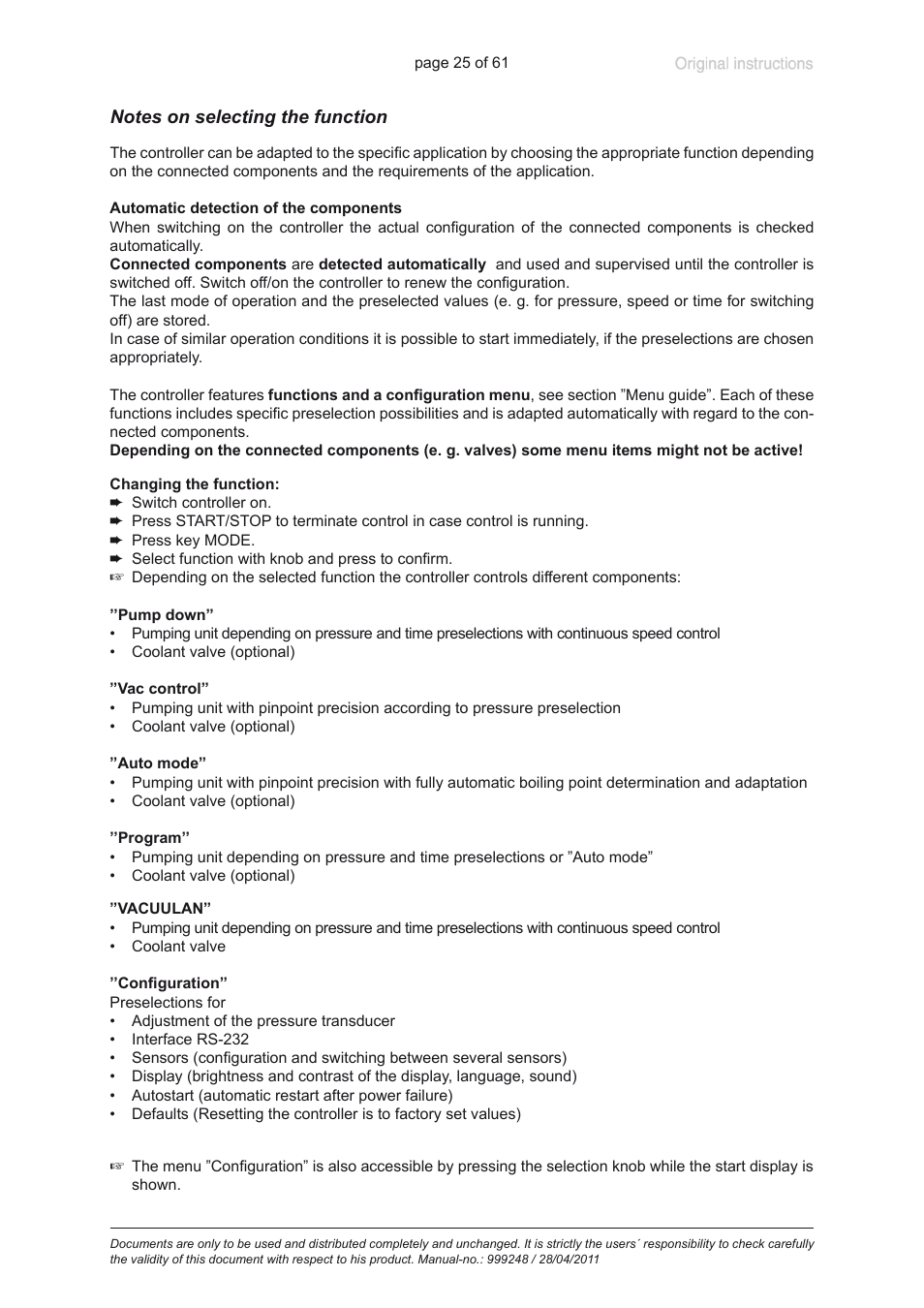 Heidolph ROTAVAC Vario pumping unit User Manual | Page 25 / 61