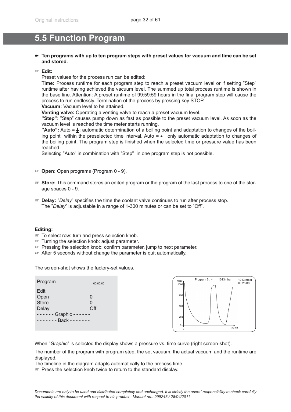 5 function program | Heidolph ROTAVAC Vario pumping unit User Manual | Page 32 / 61
