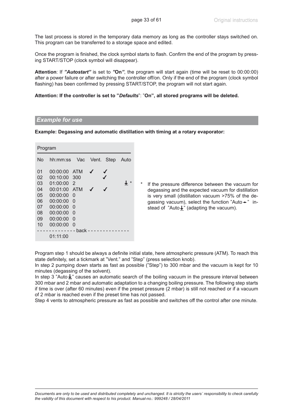 Example for use | Heidolph ROTAVAC Vario pumping unit User Manual | Page 33 / 61