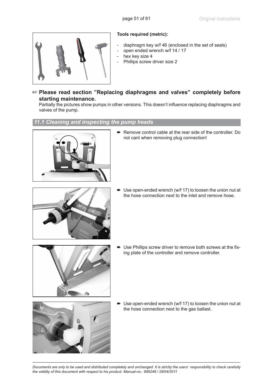 1 cleaning and inspecting the pump heads | Heidolph ROTAVAC Vario pumping unit User Manual | Page 51 / 61