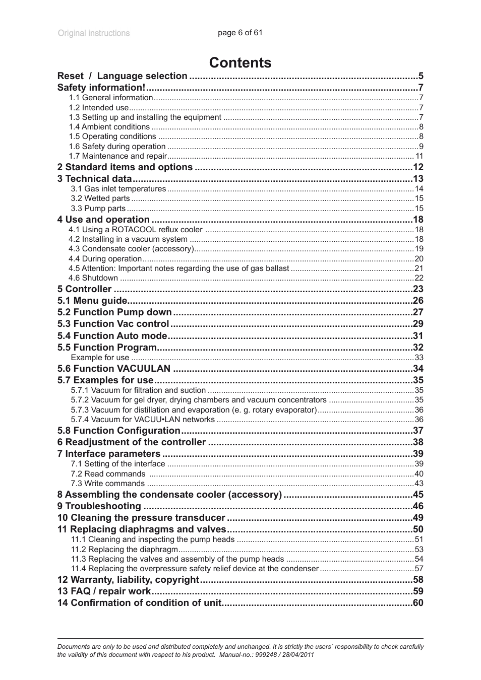 Heidolph ROTAVAC Vario pumping unit User Manual | Page 6 / 61