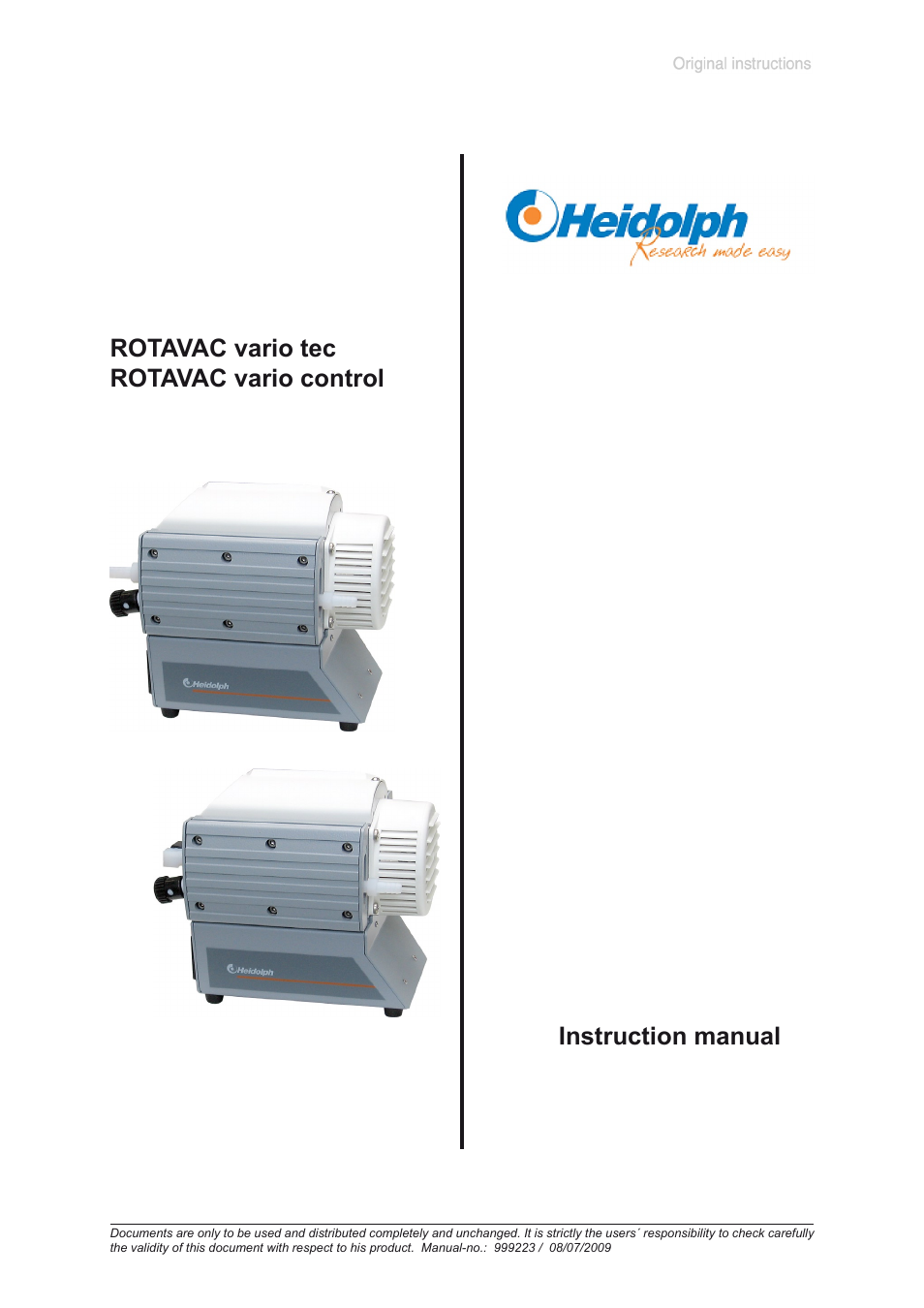 Heidolph ROTAVAC vario control User Manual | 34 pages