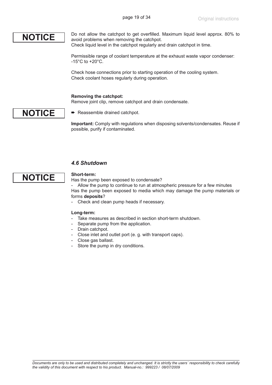 6 shutdown, Notice | Heidolph ROTAVAC vario control User Manual | Page 19 / 34