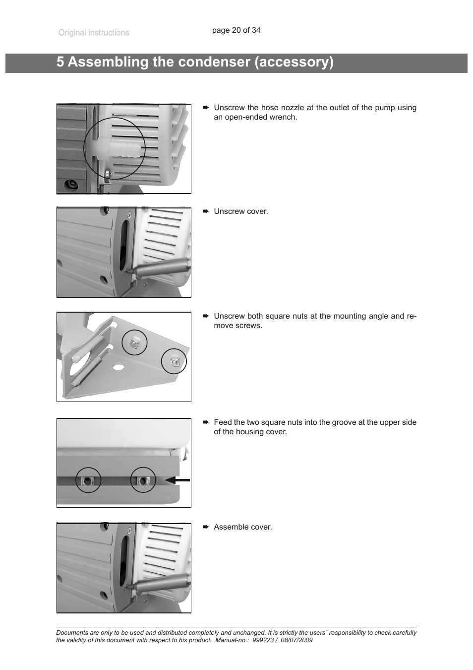 5 assembling the condenser (accessory) | Heidolph ROTAVAC vario control User Manual | Page 20 / 34