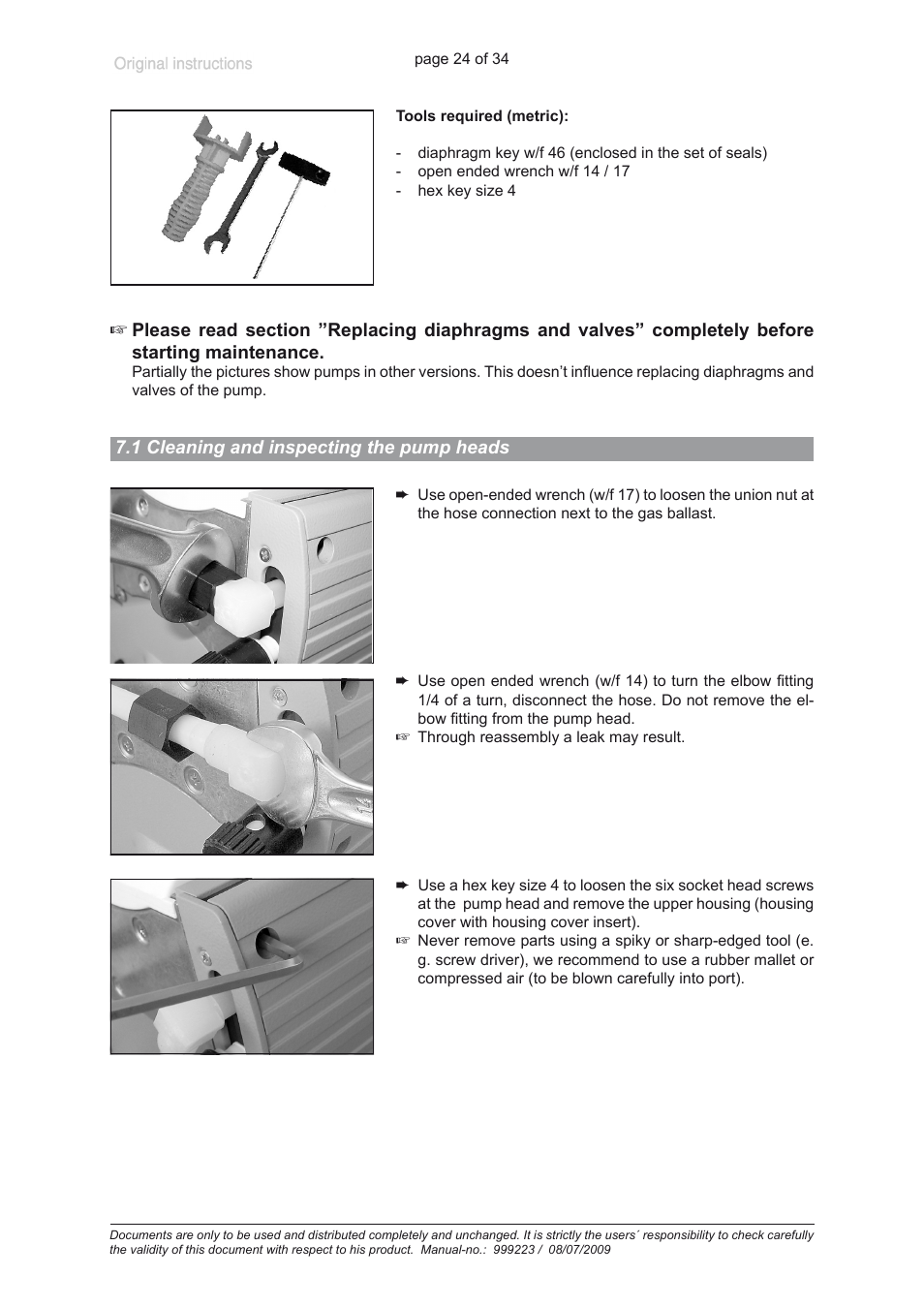 1 cleaning and inspecting the pump heads | Heidolph ROTAVAC vario control User Manual | Page 24 / 34