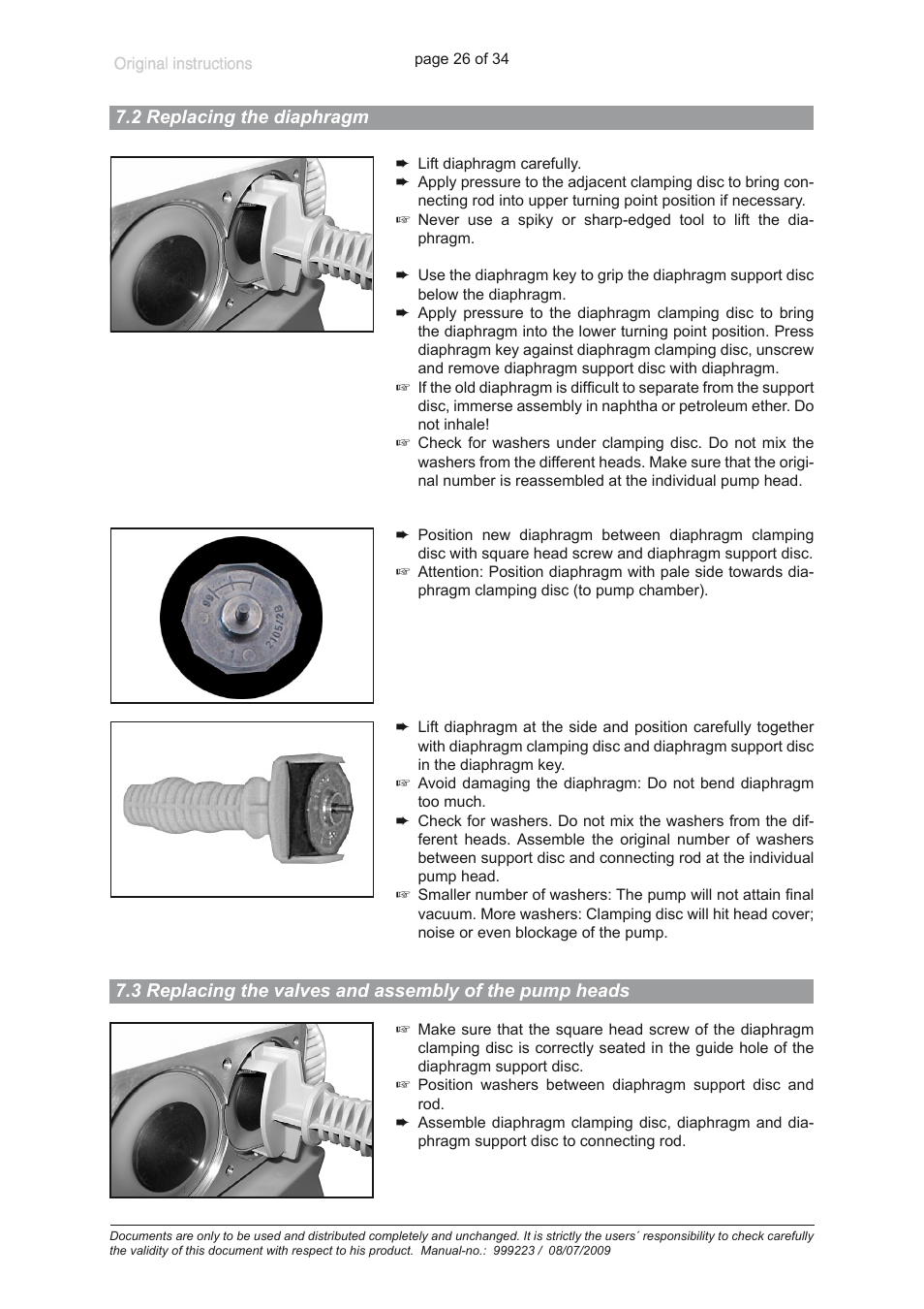 2 replacing the diaphragm | Heidolph ROTAVAC vario control User Manual | Page 26 / 34