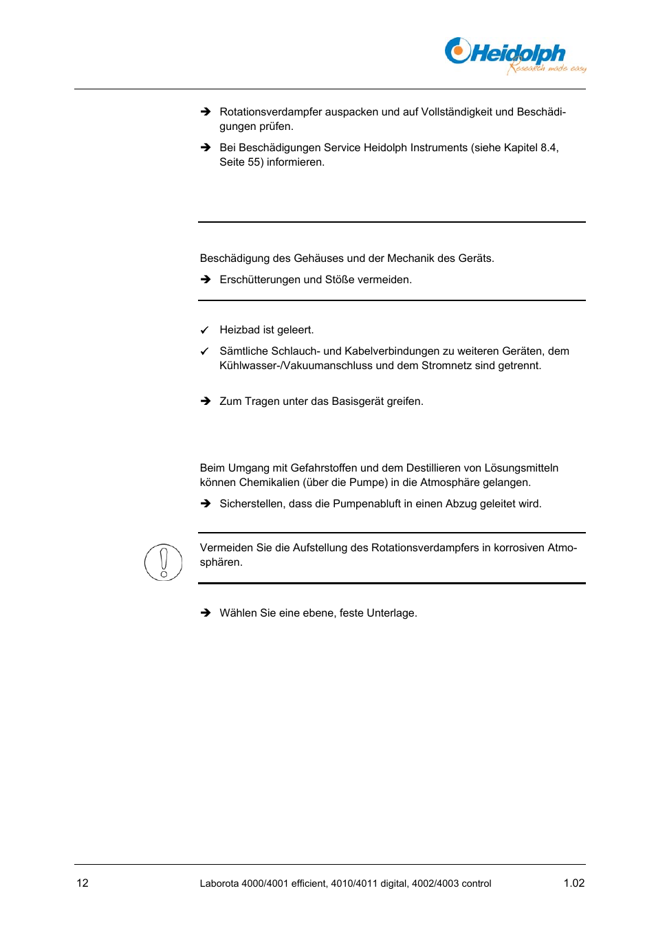 2 transport, 3 basisgerät aufstellen | Heidolph LABOROTA 4000 up to 4003 User Manual | Page 14 / 364
