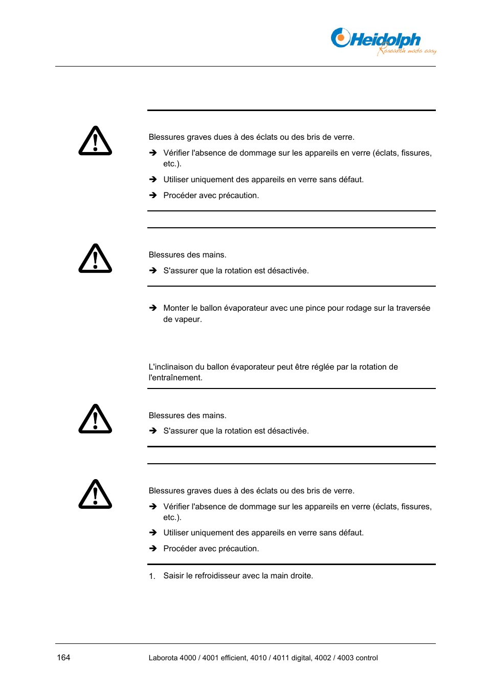 5 montage du ballon évaporateur, 6 régler l'inclinaison du ballon évaporateur, 6 régler | L'inclinaison du ballon évaporateur | Heidolph LABOROTA 4000 up to 4003 User Manual | Page 166 / 364