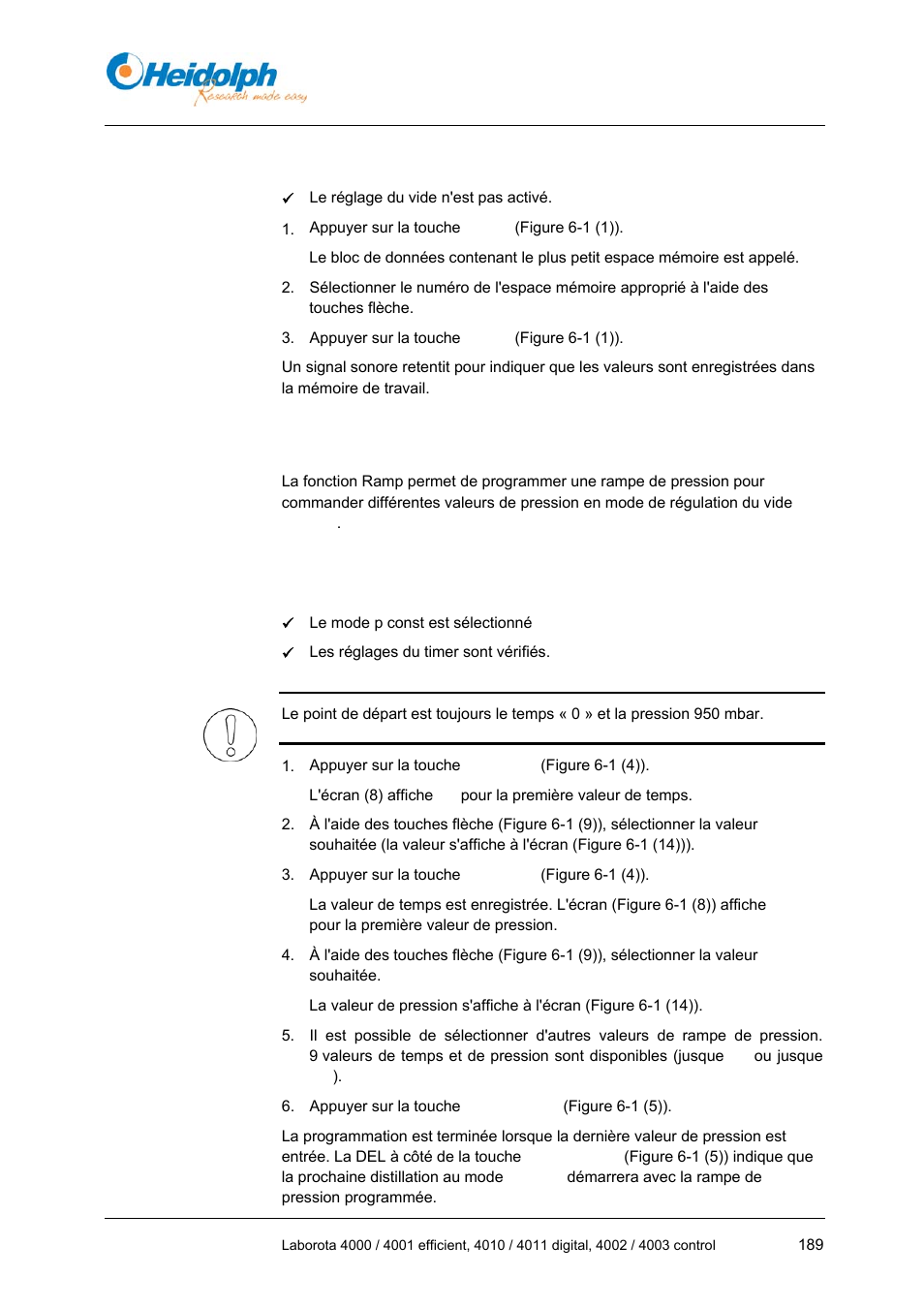 2 appel d'un bloc de données, 7 fonction ramp, 1 programmation de la rampe de pression | Heidolph LABOROTA 4000 up to 4003 User Manual | Page 191 / 364