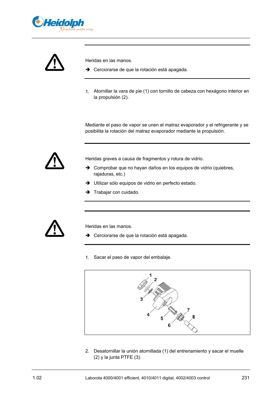 2 instalar el paso de vapor, 2 instalar, El paso de vapor | Heidolph LABOROTA 4000 up to 4003 User Manual | Page 233 / 364