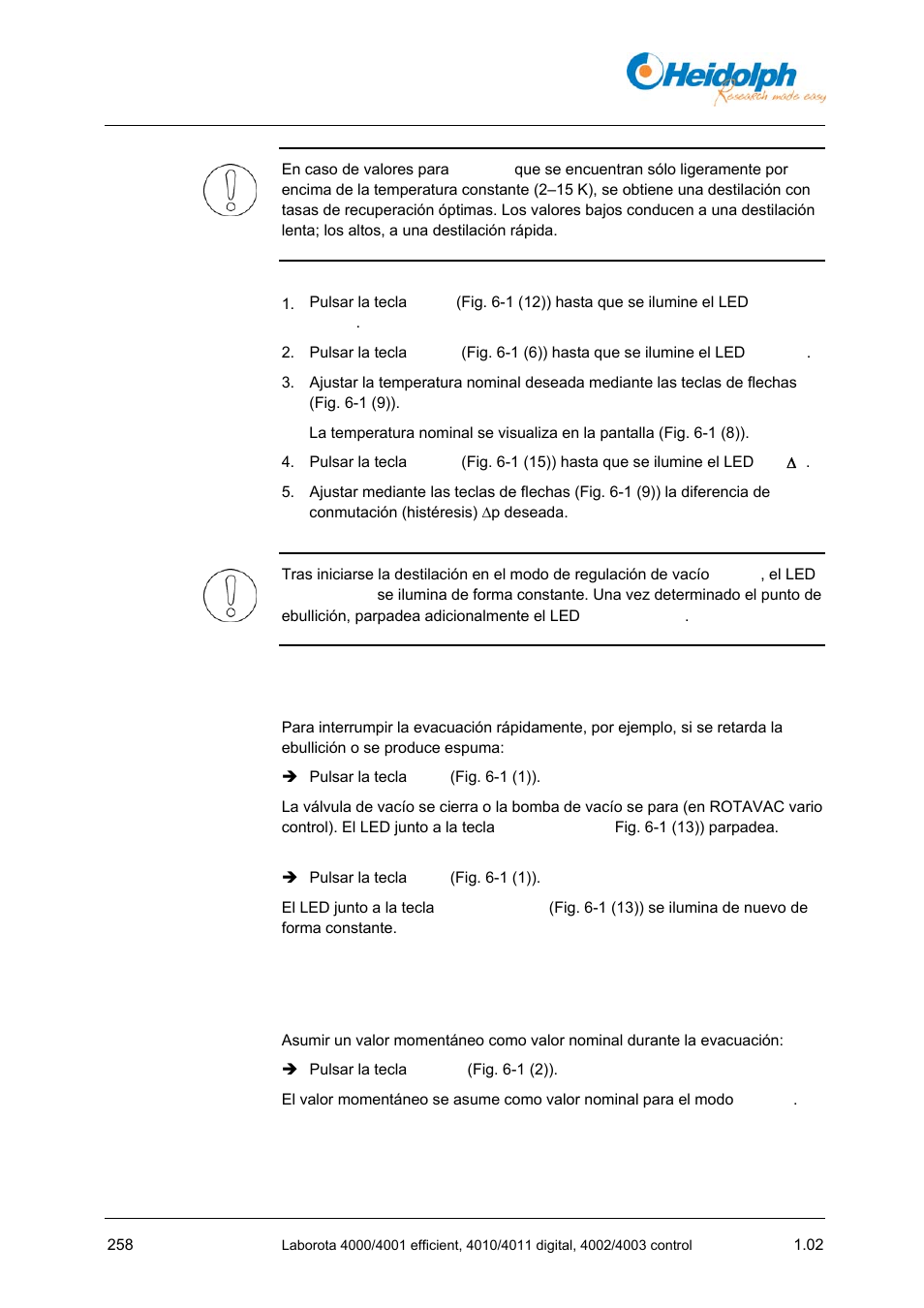 5 interrumpir la evacuación, 5 interrumpir, La evacuación | Const) | Heidolph LABOROTA 4000 up to 4003 User Manual | Page 260 / 364