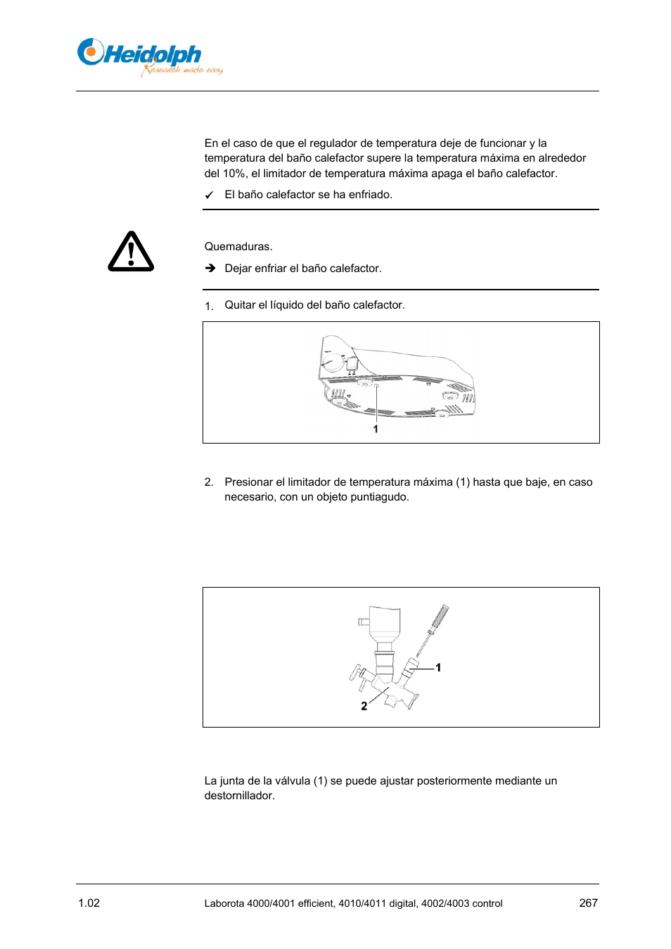 2 reponer el limitador de temperatura máxima, Pítulo 8.1.2, pagi | Heidolph LABOROTA 4000 up to 4003 User Manual | Page 269 / 364
