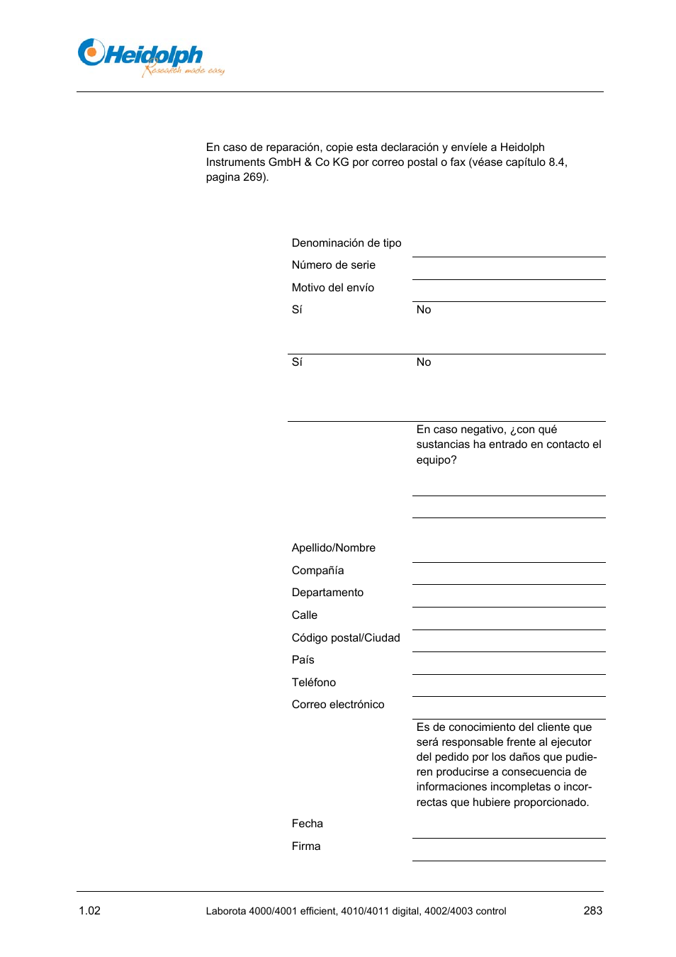 6 declaración de no objeción | Heidolph LABOROTA 4000 up to 4003 User Manual | Page 285 / 364