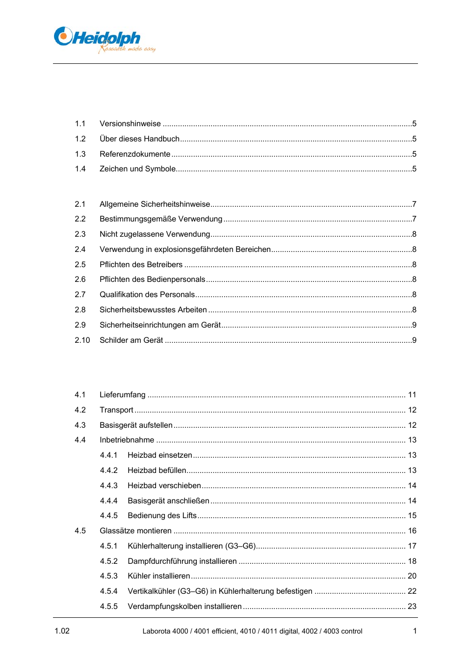 Heidolph LABOROTA 4000 up to 4003 User Manual | Page 3 / 364