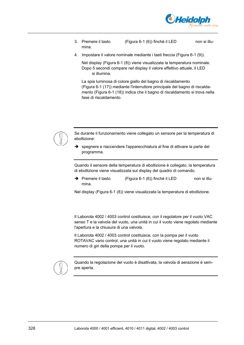 4 regolazione del vuoto, Per la temperatura di ebollizione), 4 regolazione | Del vuoto | Heidolph LABOROTA 4000 up to 4003 User Manual | Page 330 / 364