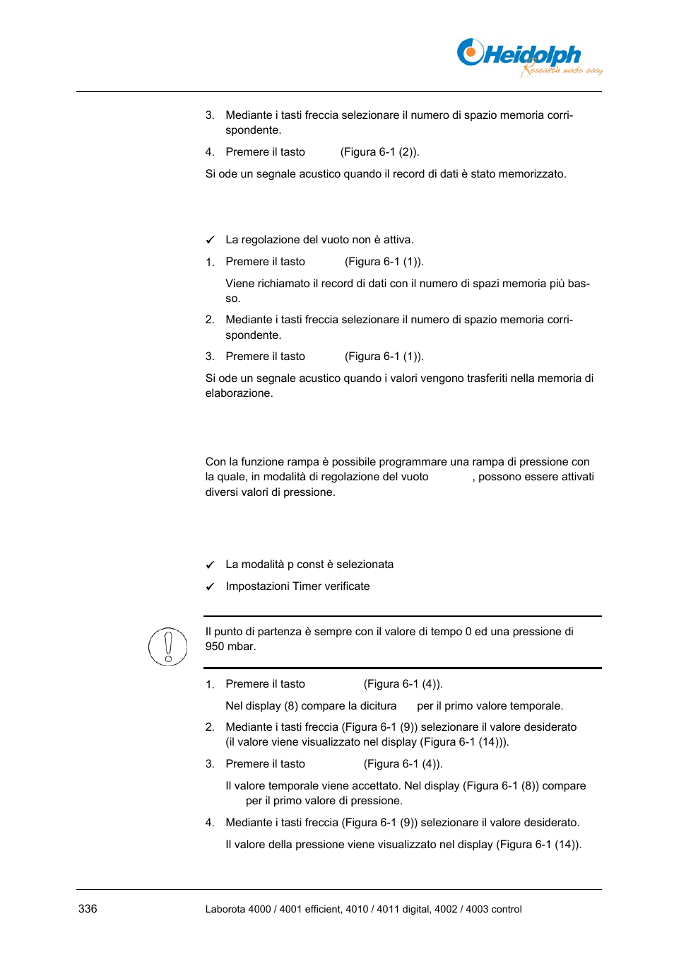 2 richiamare un record di dati, 7 funzione rampa, 1 programmazione di una rampa di pressione | 2 richiamare, Un record di dati | Heidolph LABOROTA 4000 up to 4003 User Manual | Page 338 / 364