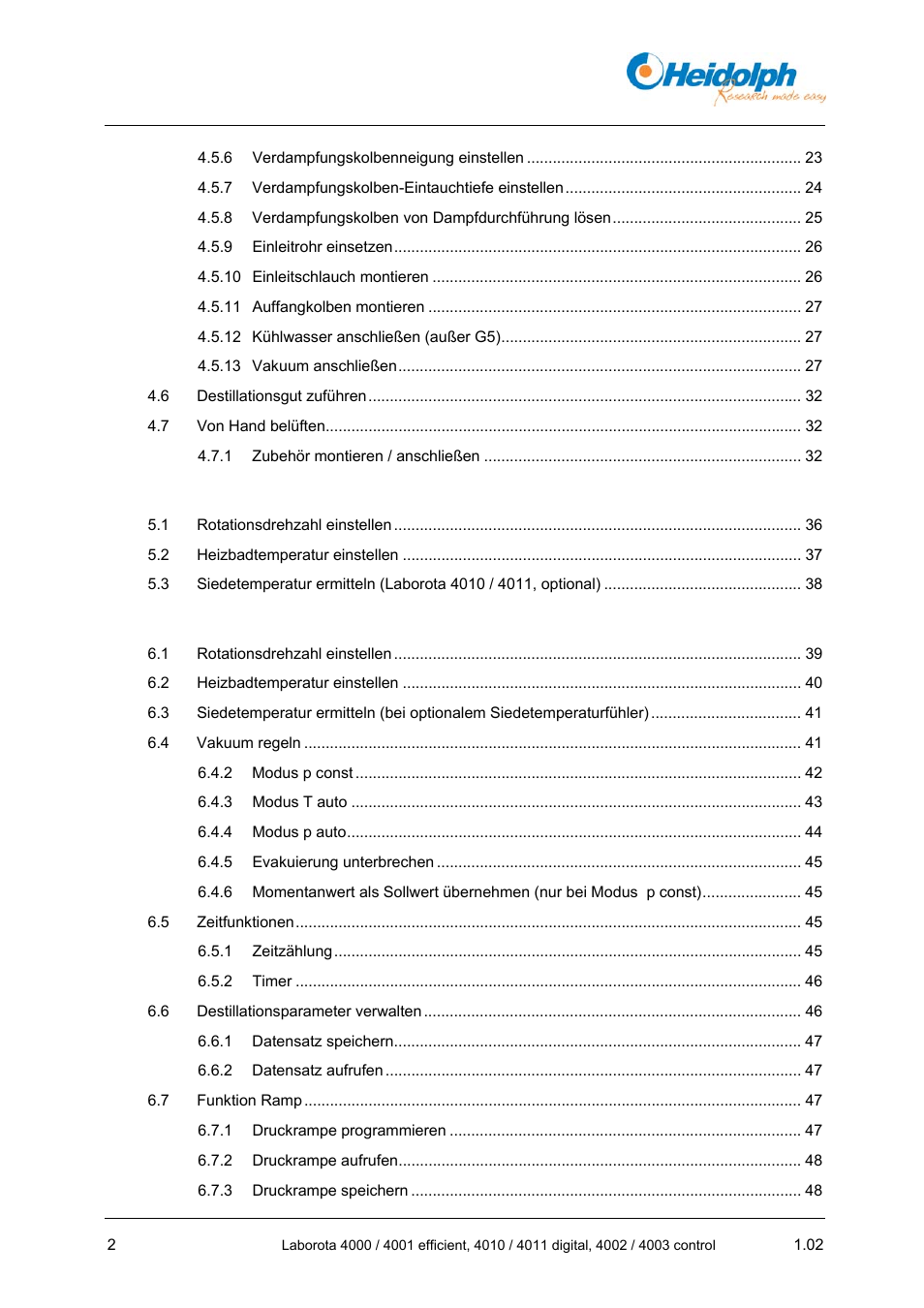 Heidolph LABOROTA 4000 up to 4003 User Manual | Page 4 / 364