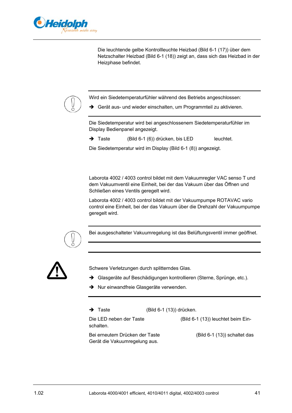 4 vakuum regeln, 4 vakuum, Regeln | Heidolph LABOROTA 4000 up to 4003 User Manual | Page 43 / 364