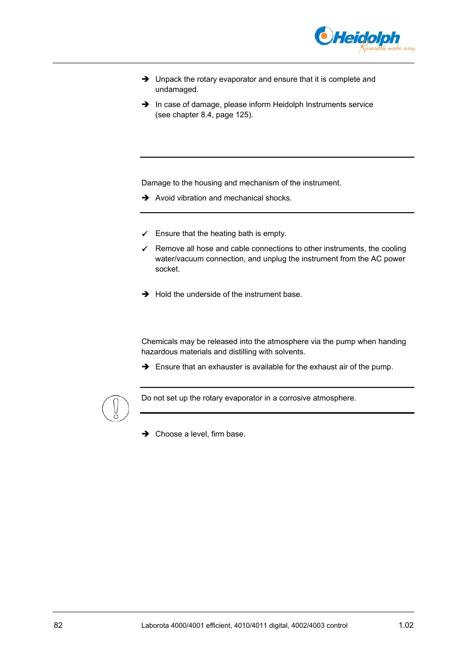 2 transport, 3 setting up the instrument base, Setting up the instrument base | Heidolph LABOROTA 4000 up to 4003 User Manual | Page 84 / 364