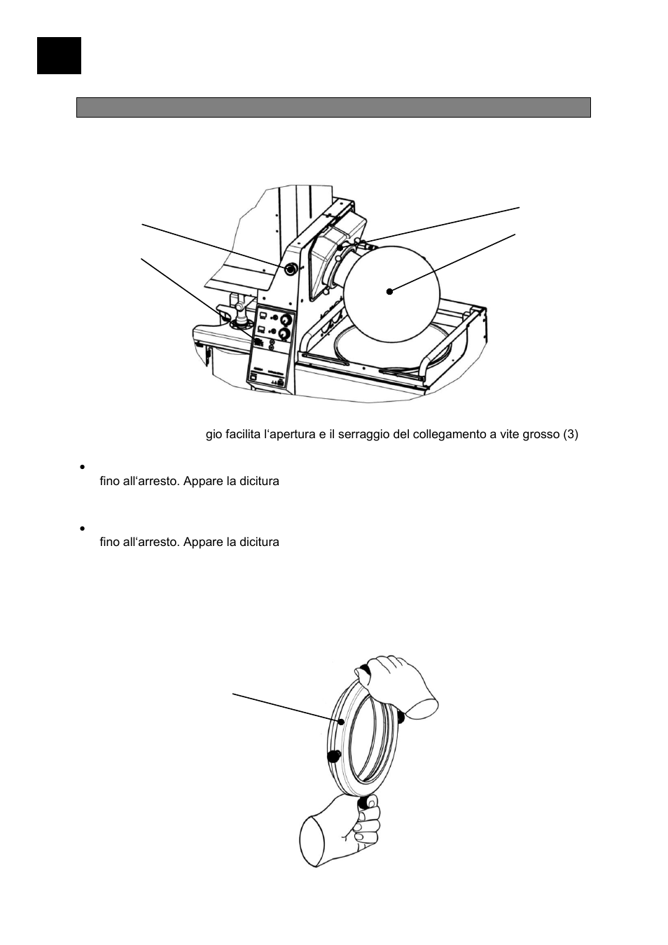 Struttura secione 2, Dispositivo di bloccaggio, Stringere il pallone rotante | Heidolph LABOROTA 20 eco User Manual | Page 162 / 180