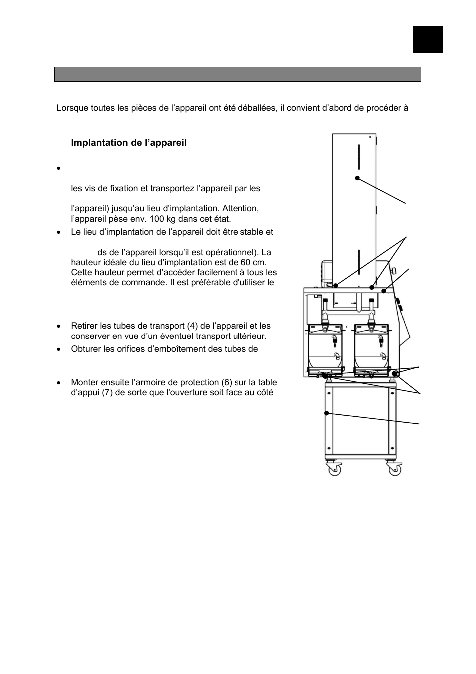 Mise en place partie 1, Implantation de l’appareil, E 79 | Heidolph LABOROTA 20 eco User Manual | Page 79 / 180