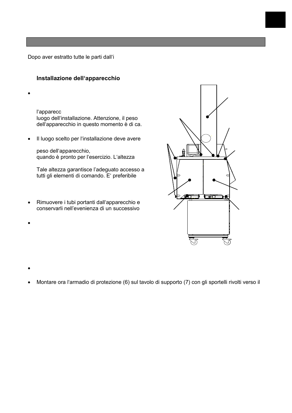 Struttura, Installazione dell‘apparecchio | Heidolph LABOROTA 20 compact and safety User Manual | Page 239 / 284