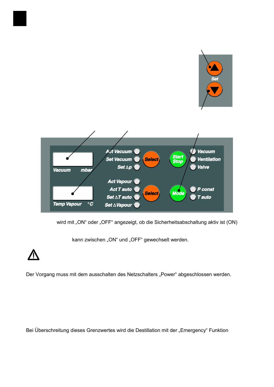 Sicherheitsabschaltung bei defekt im vakuumsystem | Heidolph LABOROTA 20 compact and safety User Manual | Page 36 / 284