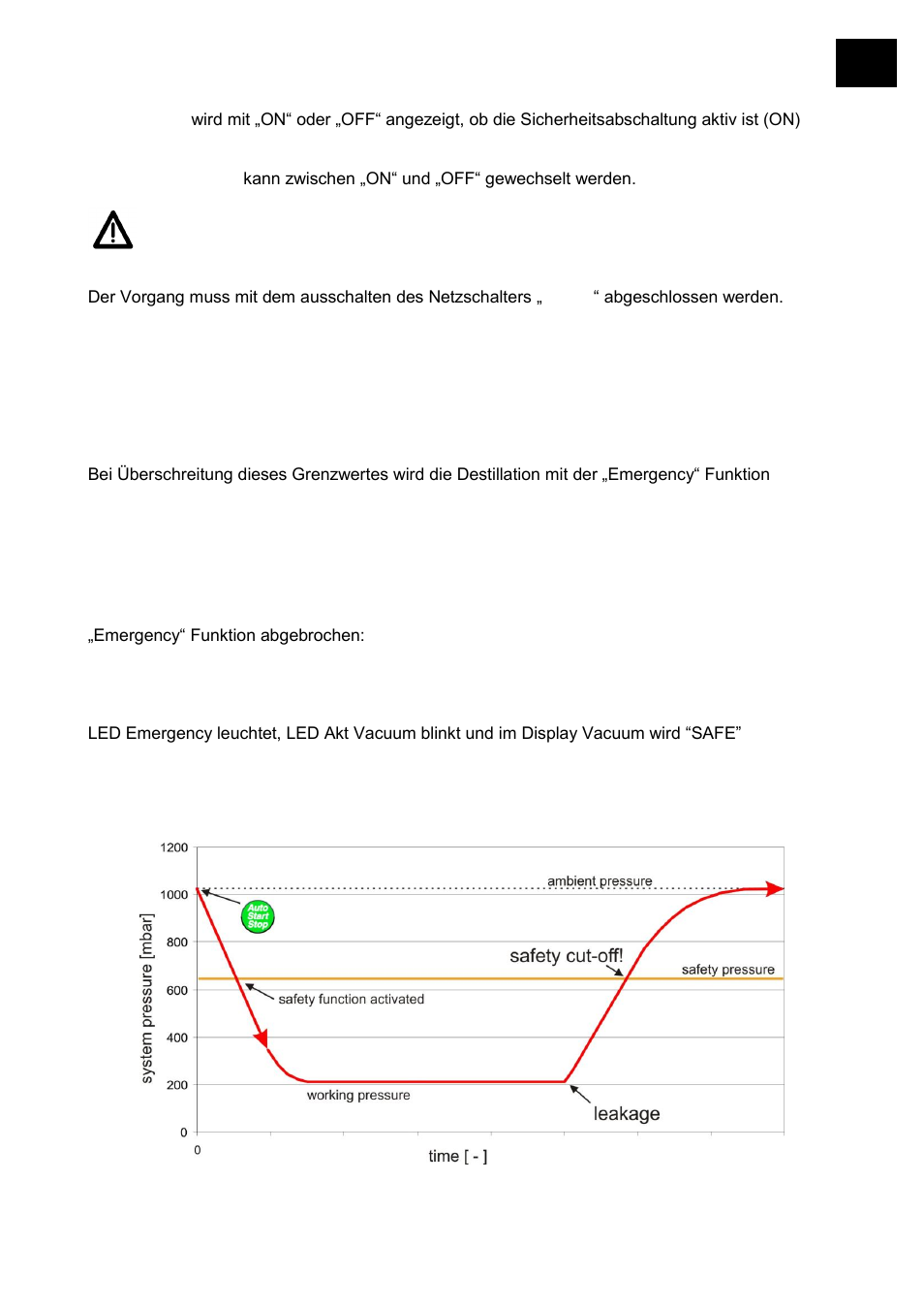 Sicherheitsabschaltung bei defekt im vakuumsystem | Heidolph LABOROTA 20 automatic User Manual | Page 37 / 190