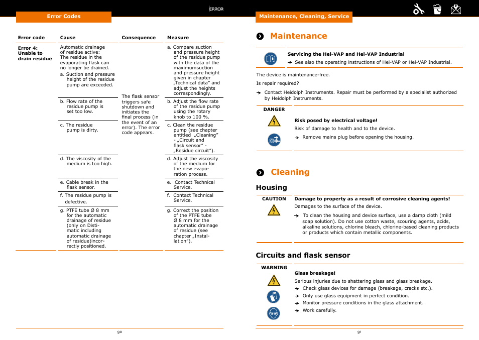 Maintenance cleaning, Housing circuits and flask sensor | Heidolph Automatic Module Distimatic User Manual | Page 46 / 52