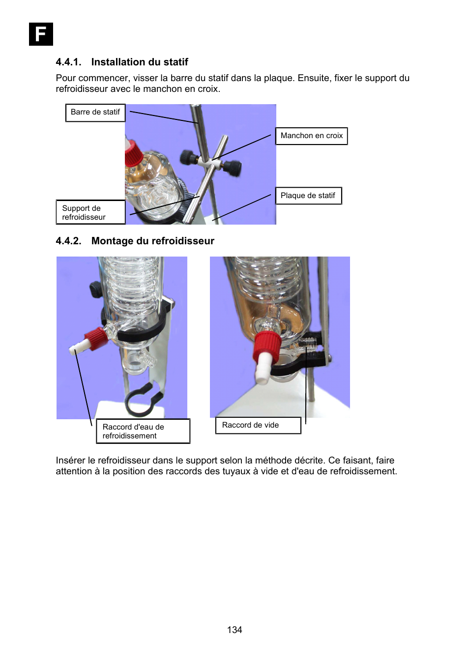 Installation du statif, Montage du refroidisseur, If i | Heidolph Synthesis 1 User Manual | Page 134 / 268