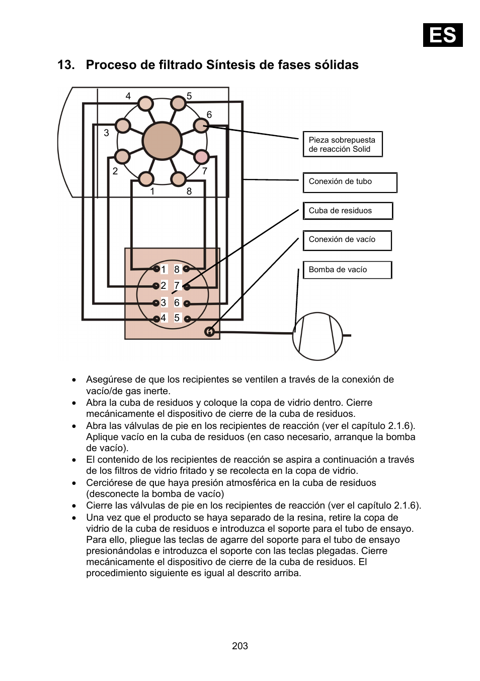 Proceso de filtrado síntesis de fases sólidas, Ies i | Heidolph Synthesis 1 User Manual | Page 203 / 268