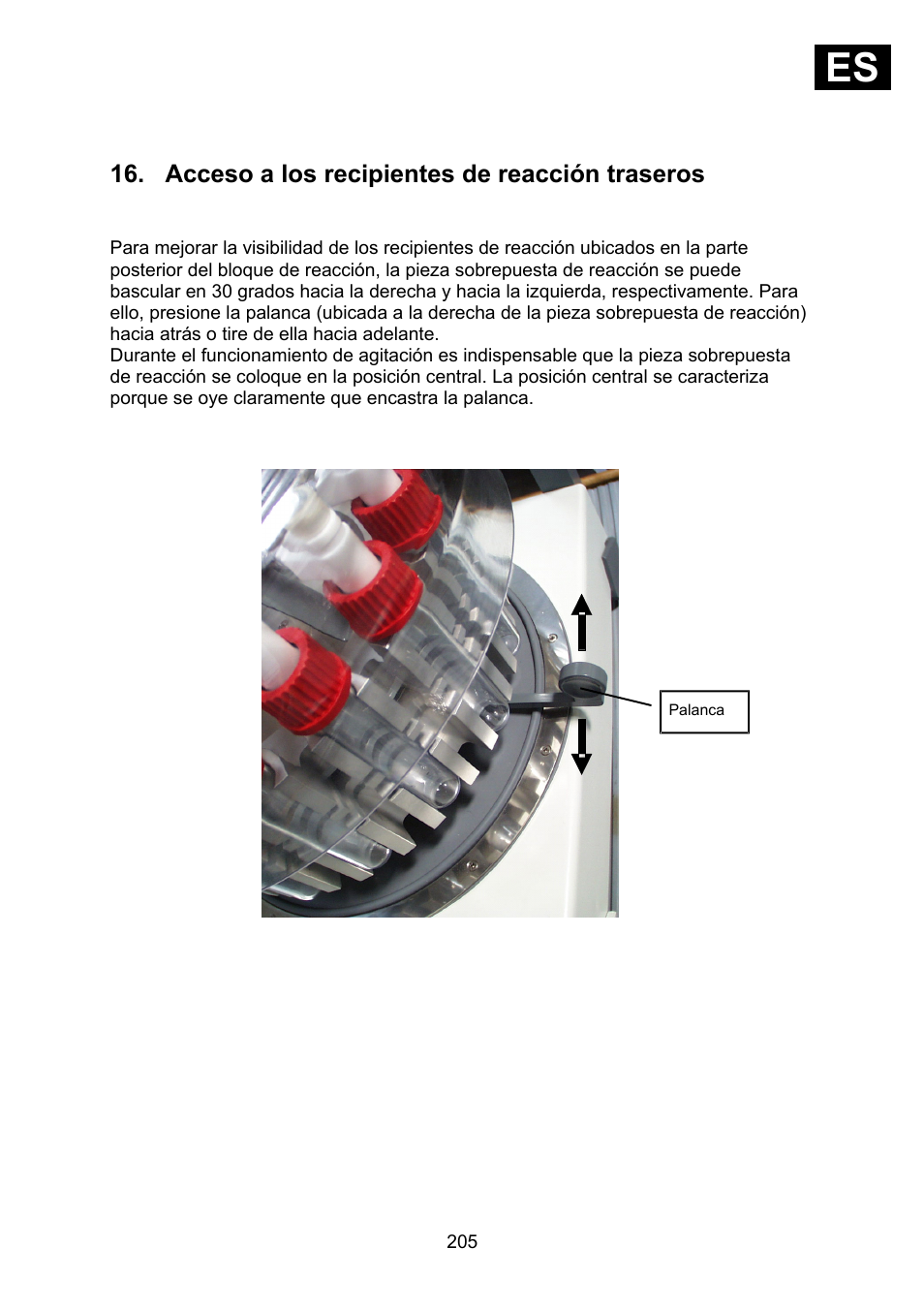 Acceso a los recipientes de reacción traseros, Ies i | Heidolph Synthesis 1 User Manual | Page 205 / 268